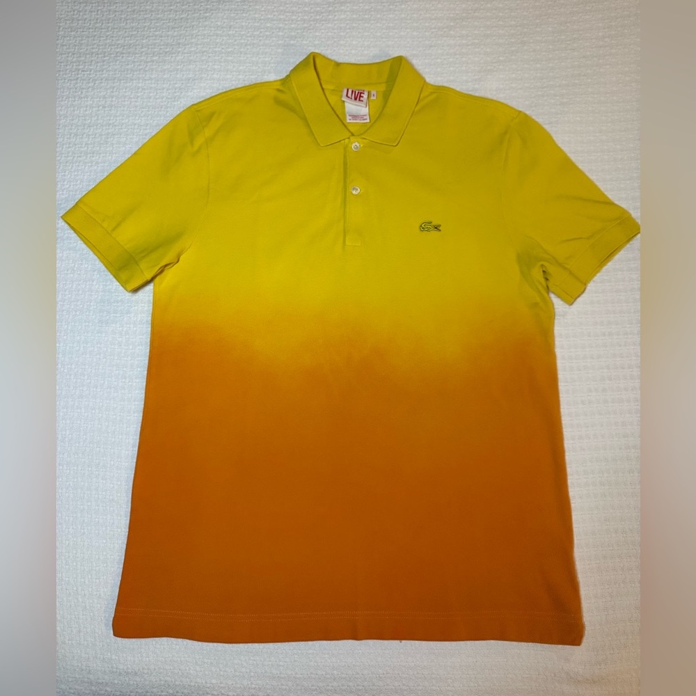 Lacoste Men's Gradient Yellow-Orange Polo